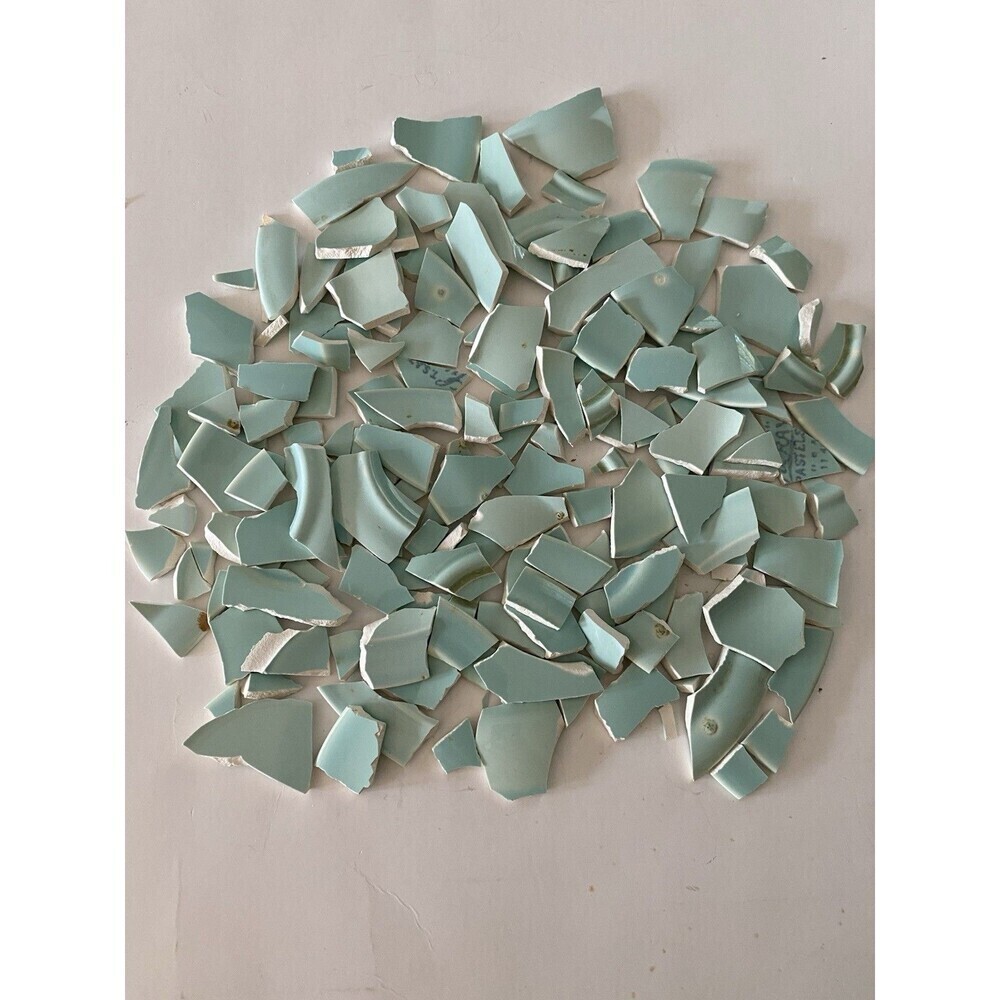Broken  China Mosaic Tile Arts and Craft Supplies Pastel Luray Green +100 Pc.
